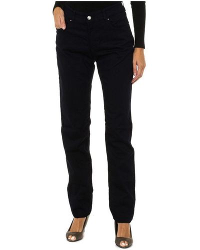 Armani Long Stretch Fabric Trousers 8n5j18-5d01z Woman Cotton - Black