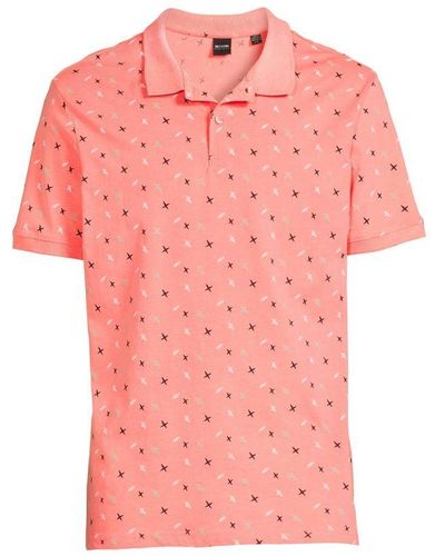 Only & Sons Polo Onsmilan Met All Over Print Rood - Roze