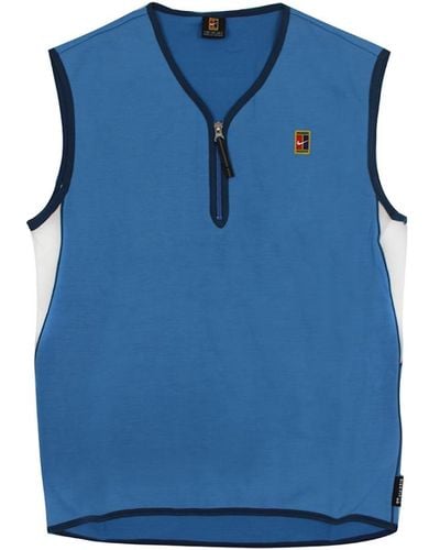 Nike Vintage 1/4 Zip Vest Top Textile - Blue