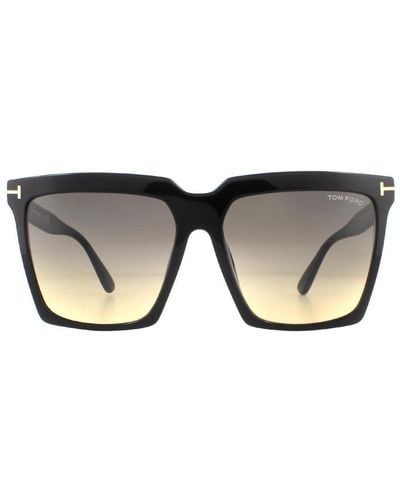 Tom Ford Sunglasses Sabrina 02 Ft0764 01B Shiny Smoke Gradient - Black
