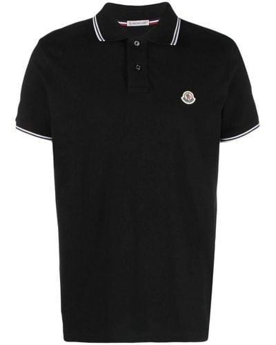 Moncler Maglia Logo Patch Polo Shirt - Black