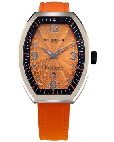 Montres De Luxe Estremo Lady Watch Leather - Orange