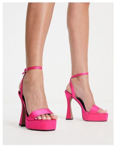 ASOS Noon Platform Barely There Heeled Sandals - Pink