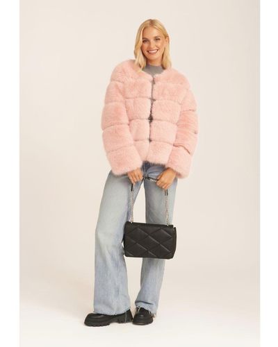 Gini London Soft Touch Fur Jacket - Pink