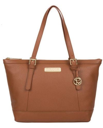 Pure Luxuries 'Emily' Leather Tote Bag - Brown