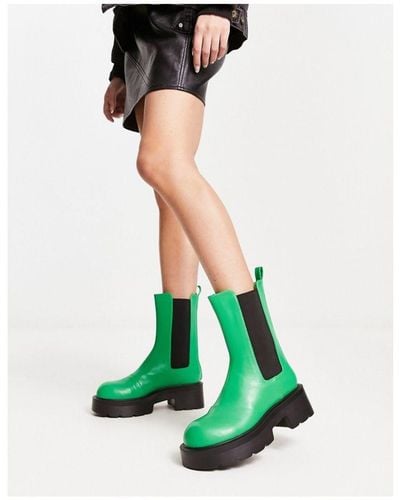 Raid Delphine Chunky Ankle Boots - Green