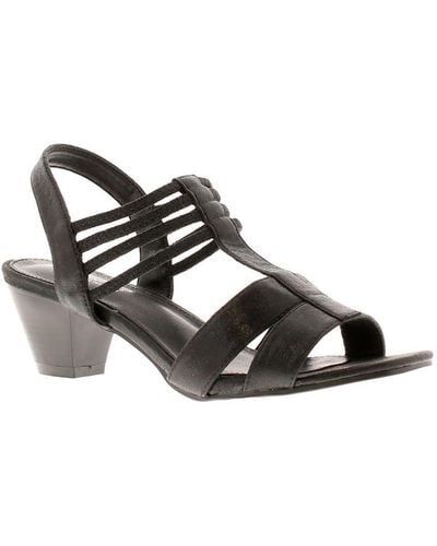 Comfort Plus Sandals Heeled Demi Slip On - Black