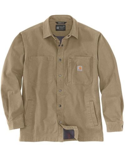 Carhartt Fleece Lined Snap Front Shirt Jacket - Green