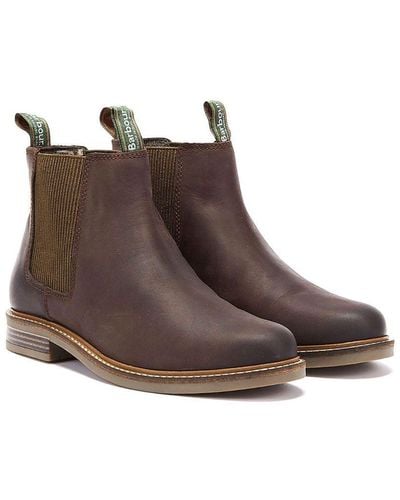 Barbour Farsley Choco Chelsea Boots Leather - Brown