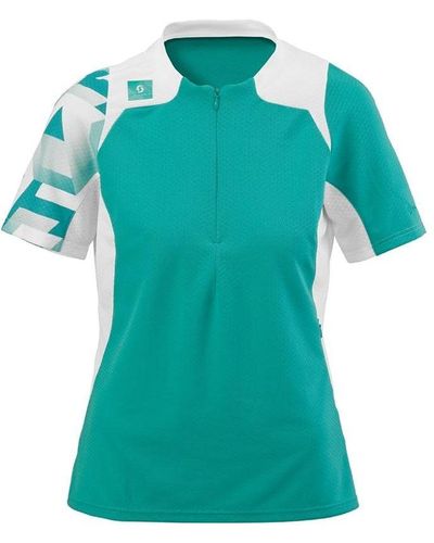 Scott Summit Short Sleeve Zip Neck Cycling Jersey T Shirt - Green