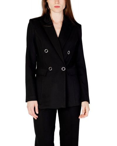 Guess Button-front V-neck Blazer - Viscose - Black