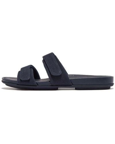 Fitflop S Fit Flop Gracie Adjustable Canvas Slide Sandals - Blue