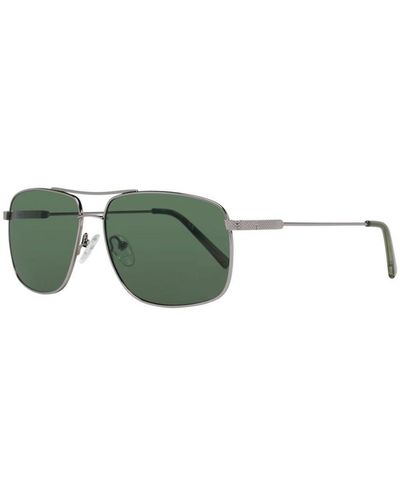 Guess Trapezium Metal Sunglasses With Lenses - Green