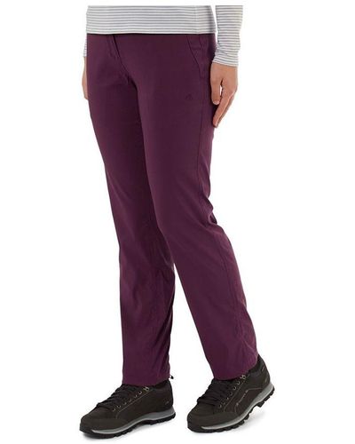 Craghoppers Kiwi Pro Polyamide Walking Trousers - Purple