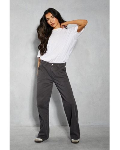 MissPap Twill Patch Pocket Relaxed Trouser Cotton - Grey