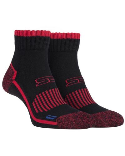 Storm Bloc Cotton Rich High Ankle Length Hiking Trekking Socks - Red