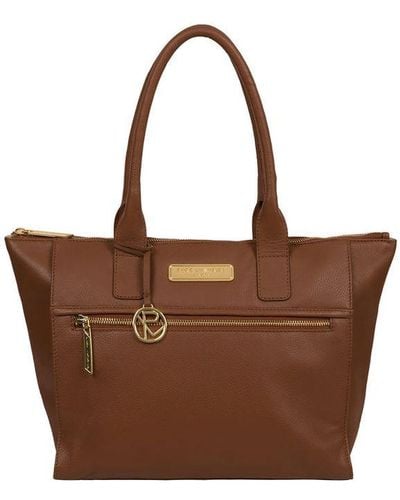 Pure Luxuries 'Faye' Leather Tote Bag - Brown