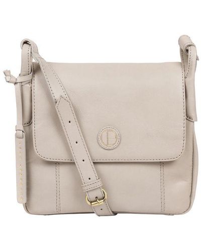 Pure Luxuries 'houghton' Dove Grey Leather Cross Body Bag Leather - Natural