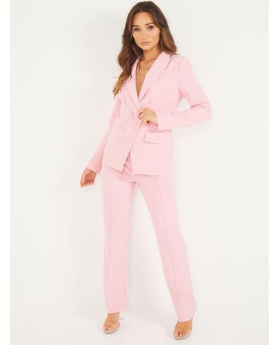 Quiz Tailored Trousers - Pink