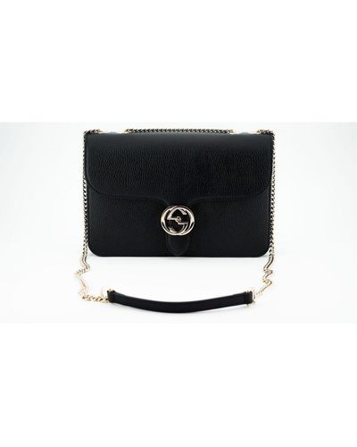 Gucci Calf Leather Dollar Shoulder Bag - Black