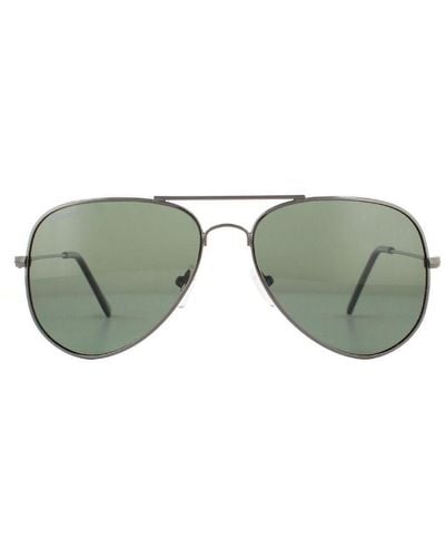 Montana Aviator Gunmetal Smoke Polarized Sunglasses - Green