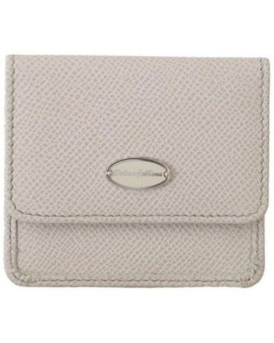 Dolce & Gabbana Dauphine Leather Holder Pocket Wallet Condom Case - White