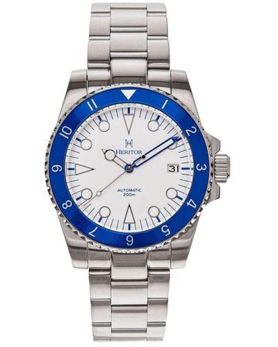 Heritor Luciano Bracelet Watch W/Date - Blue