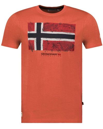GEOGRAPHICAL NORWAY Sw1239Hgno Short Sleeve T-Shirt - Orange