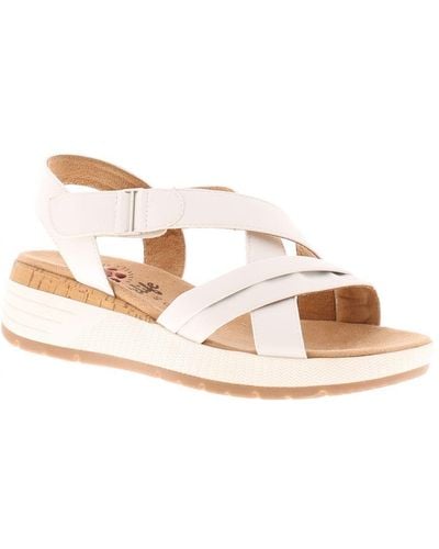 Relife Wedge Sandals Reply Touch Fastening Textile - Pink