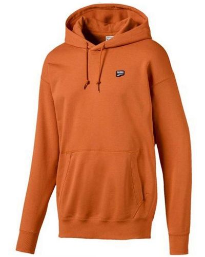 PUMA Street Style Long Sleeve Pullover Hoodie 596002 17 Cotton - Orange
