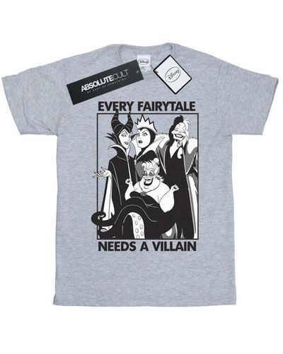 Disney Every Fairy Tale Needs A Villain Cotton T-shirt - Grey