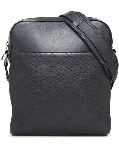 Louis Vuitton Vintage Damier Infini District Pochette Black Calf Leather - Grey