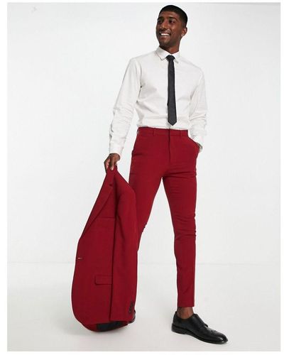 ASOS Super Skinny Suit Trousers - Red