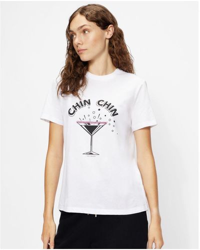 Ted Baker Zooeey Chin Graphic Tee - White