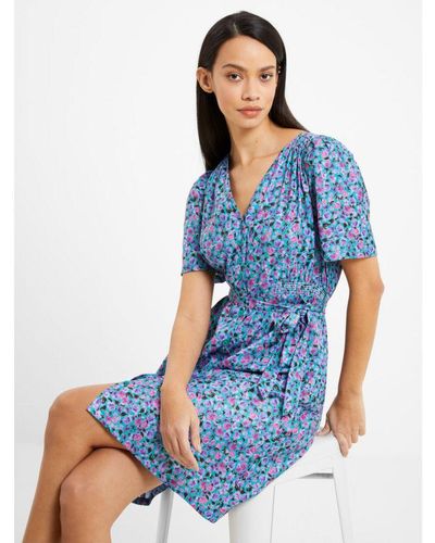 French Connection Alezzia Ely Jacquard Smock Dress - Blue