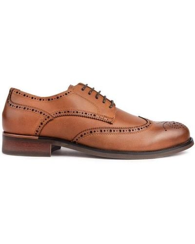 Sole Manton Brogue Shoes - Brown