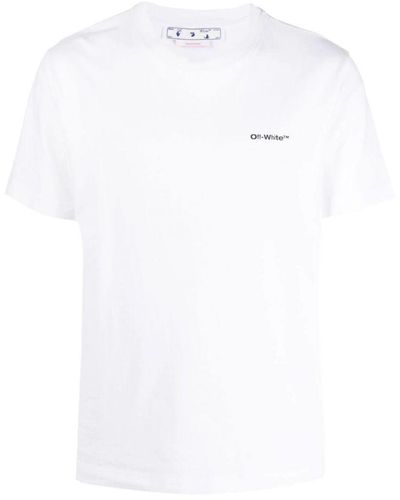 Off-White c/o Virgil Abloh Off- Wave Diagonal Printed Cotton T-Shirt - White