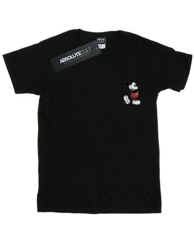 Disney Mickey Mouse Kickin Retro Chest T-Shirt () Cotton - Black