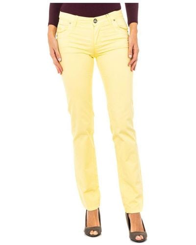 La Martina Stretch Elastic Trousers With Skinny-cut Hems Lwt006 Woman Cotton - Yellow