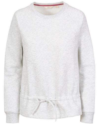Trespass Ladies Gretta Marl Round Neck Sweatshirt (Pale) - White