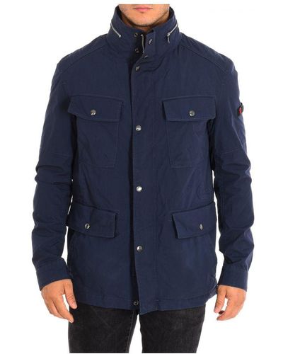 Strellson High Collar Jacket With Hidden Hood 10004981 Men - Blue