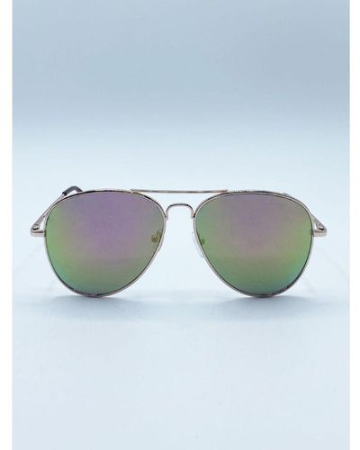 SVNX Frame Aviators With Mirrored Lenses - Blue