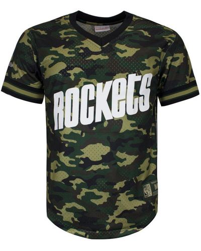 Mitchell & Ness Nba Houston Rockets Camo Mesh T-Shirt - Green