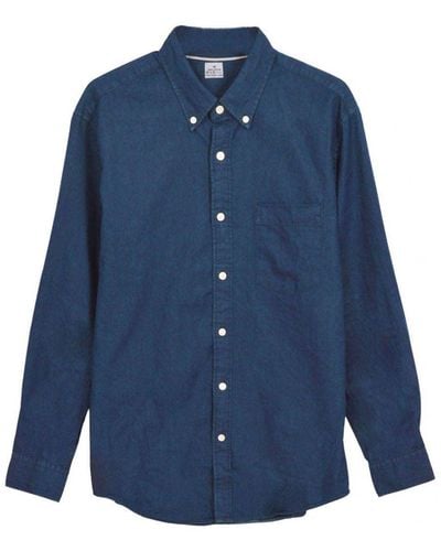 Uniqlo Chambray Denim Cotton Shirt - Blue