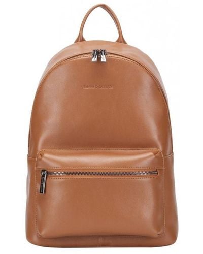Smith & Canova Smooth Leather Zip Around Backpack - Brown