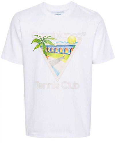 Casablancabrand Tennis Club T-shirt Met Print In Wit