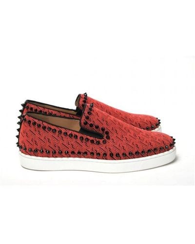 Christian Louboutin Smoothie/ Pik Boat Flat Techno Shoes - Red