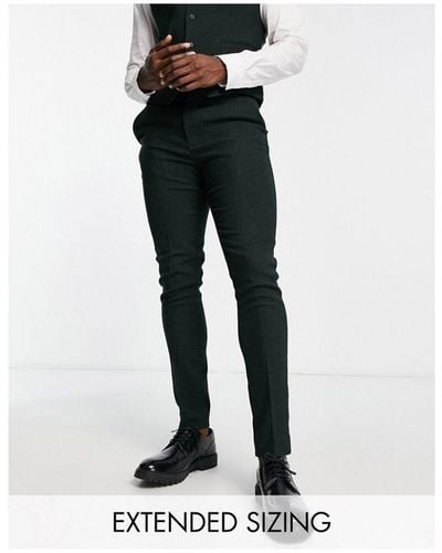 ASOS Wedding Skinny Wool Mix Suit Trousers - Green