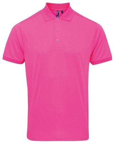 PREMIER Coolchecker Pique Polo Shirt (Neon) - Pink