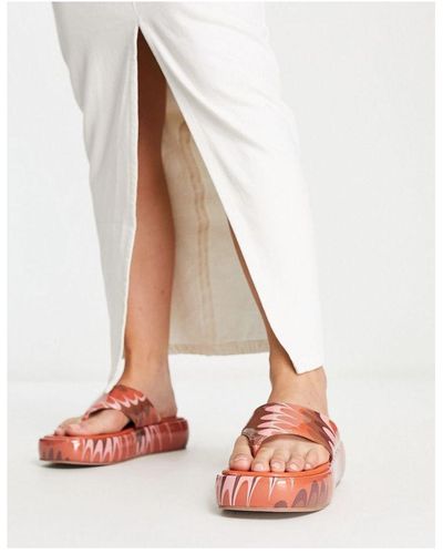 ASOS Wide Fit Francesca Flatform Sandals - White